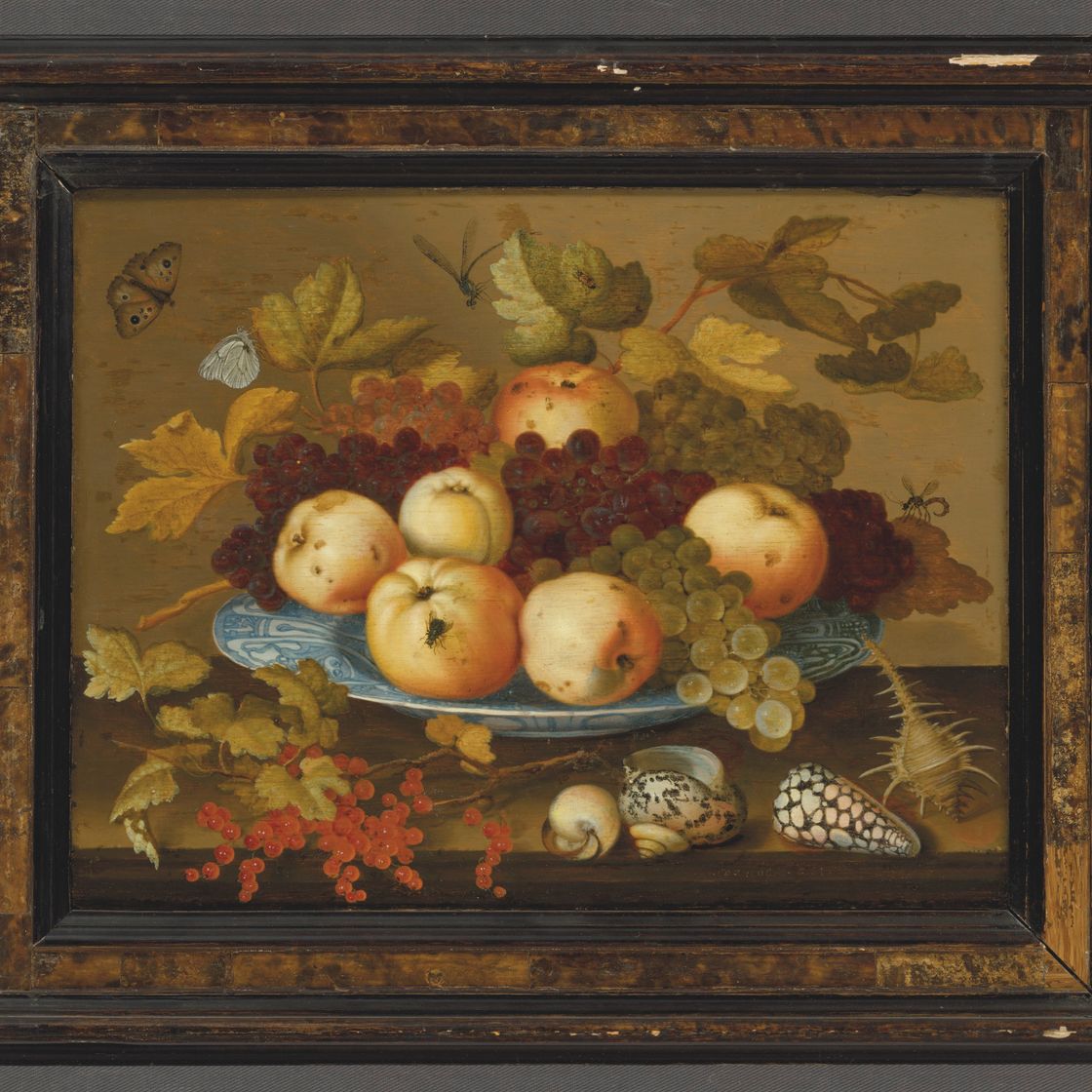 Balthasar Van Der Ast — Фрукты в фарфоровом блюде wan-li на столе; Цветы в плетеной корзине на столе, изображение 5