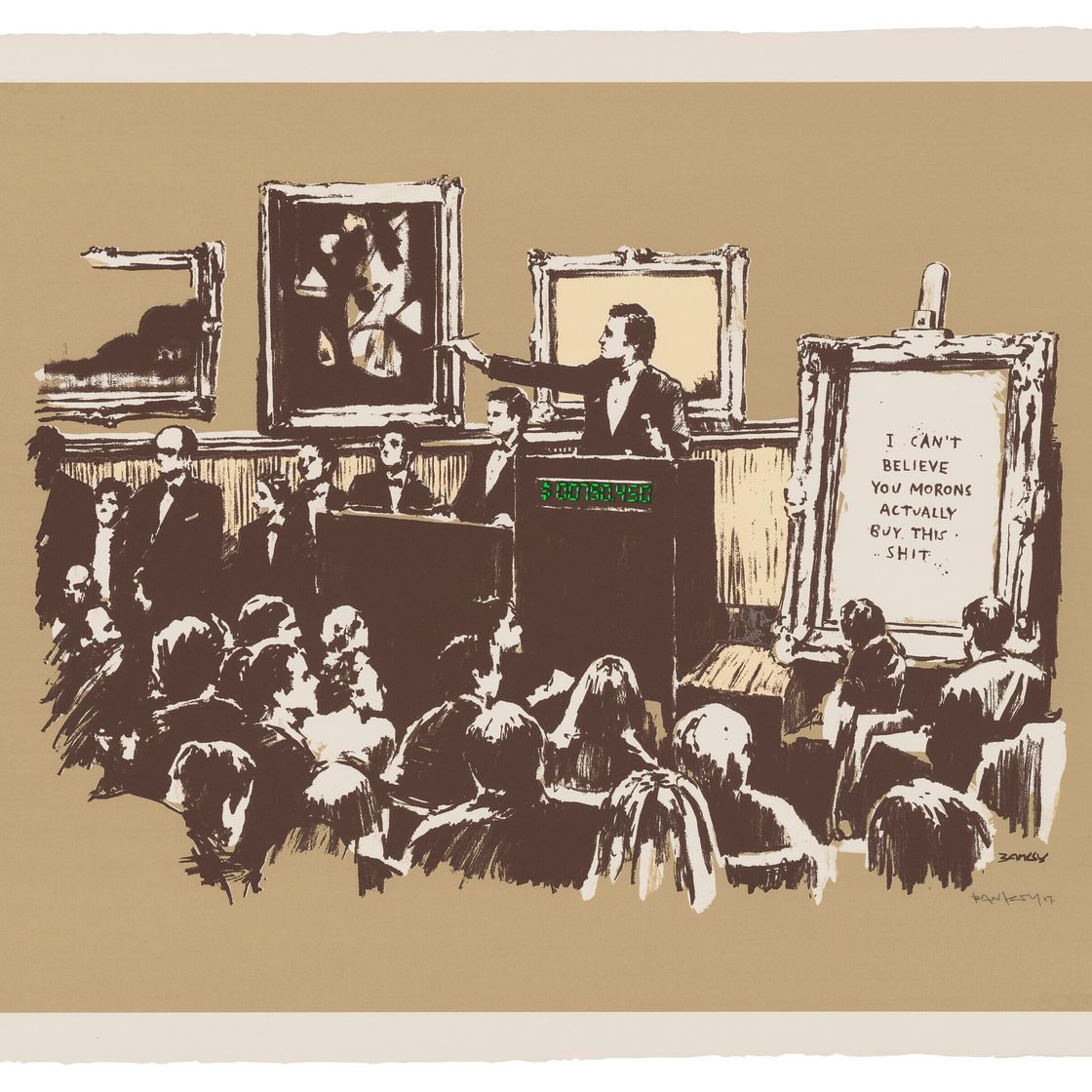 Banksy — Идиоты (сепия)