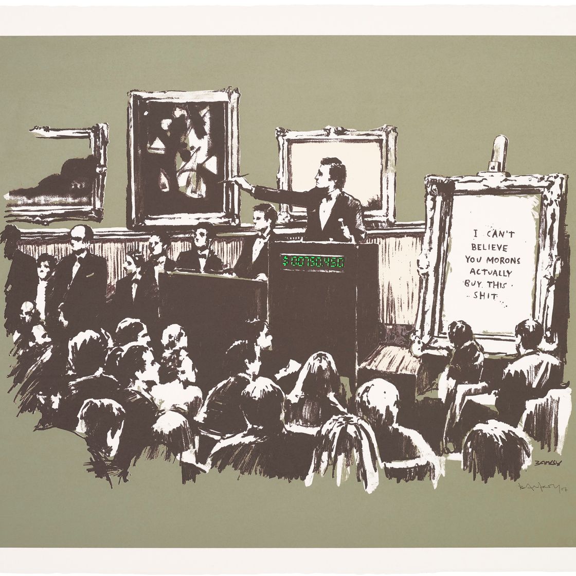 Banksy — Идиоты (сепия)
