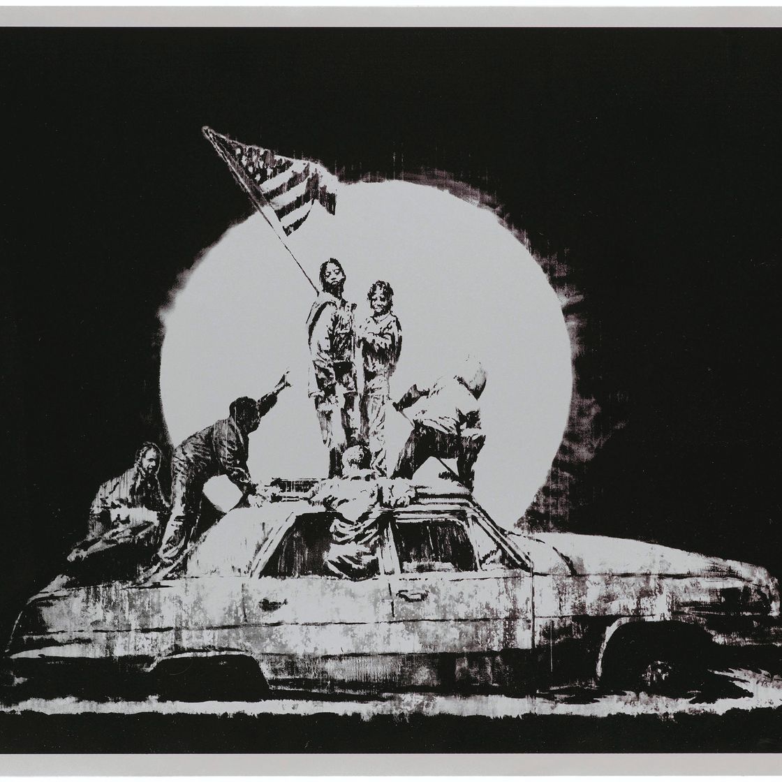 Banksy — Флаг (серебристый)