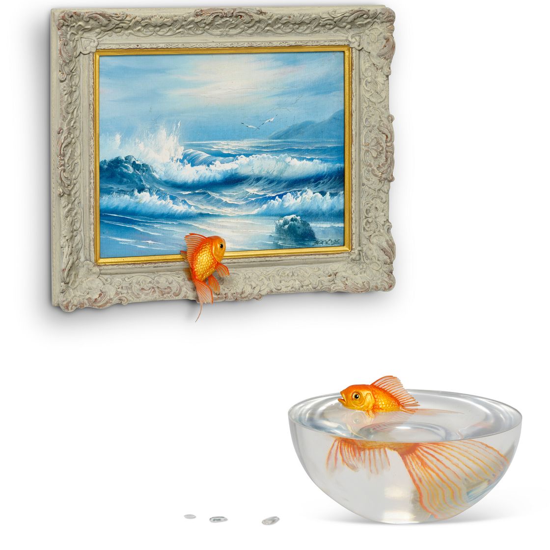 Banksy — Аквариум с золотыми рыбками - Из линейки товаров для дома Gross Domestic Product, изображение 2