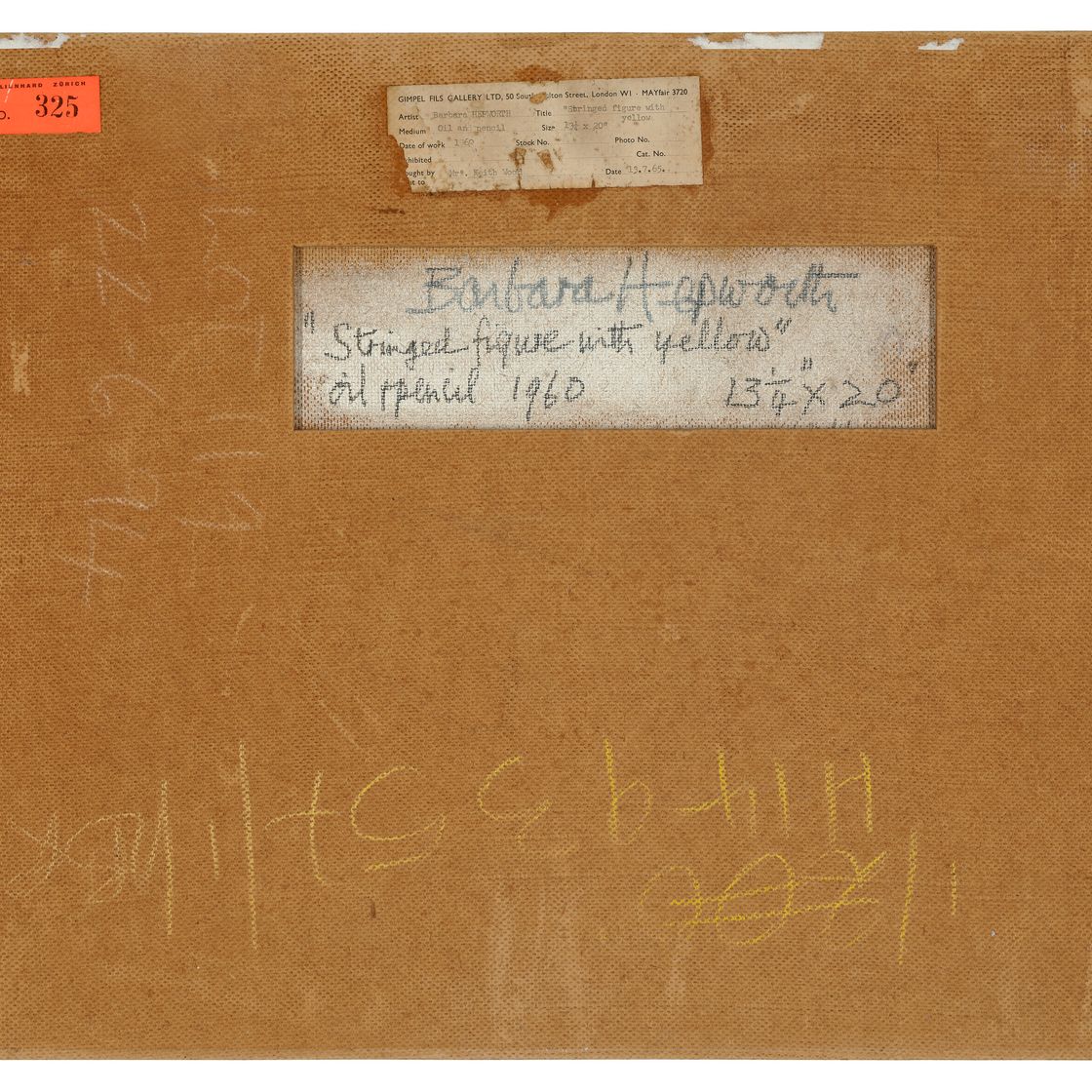 Barbara Hepworth — Фигурка на веревочках с желтым, изображение 3