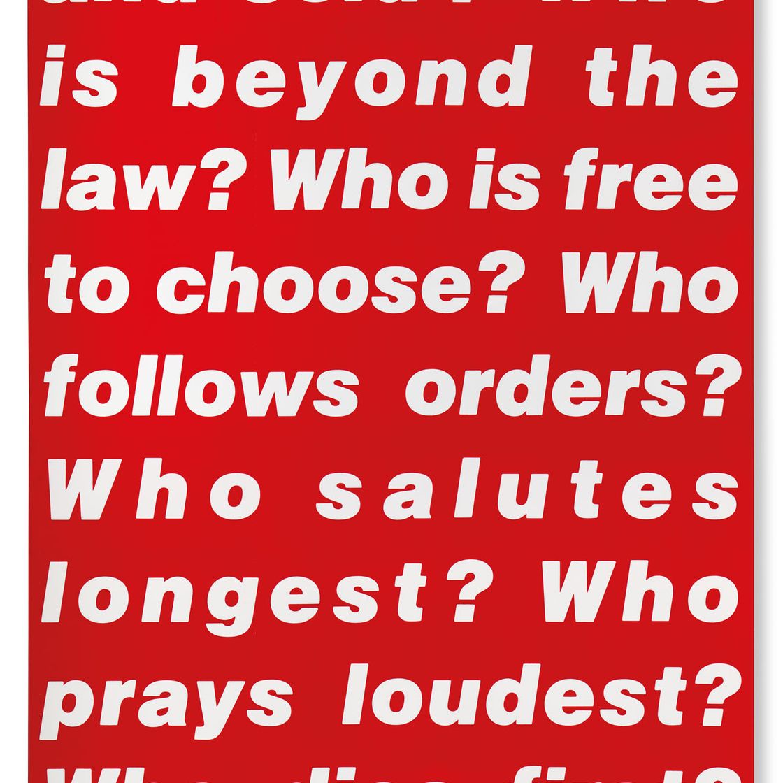 Barbara Kruger — Без названия (Вопросы)