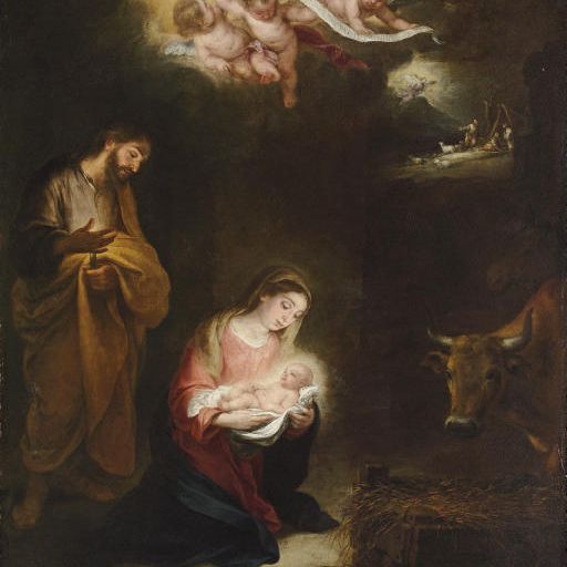 Bartolomé Esteban Murillo — Рождество Христово с Благовещением пастухам за пределами