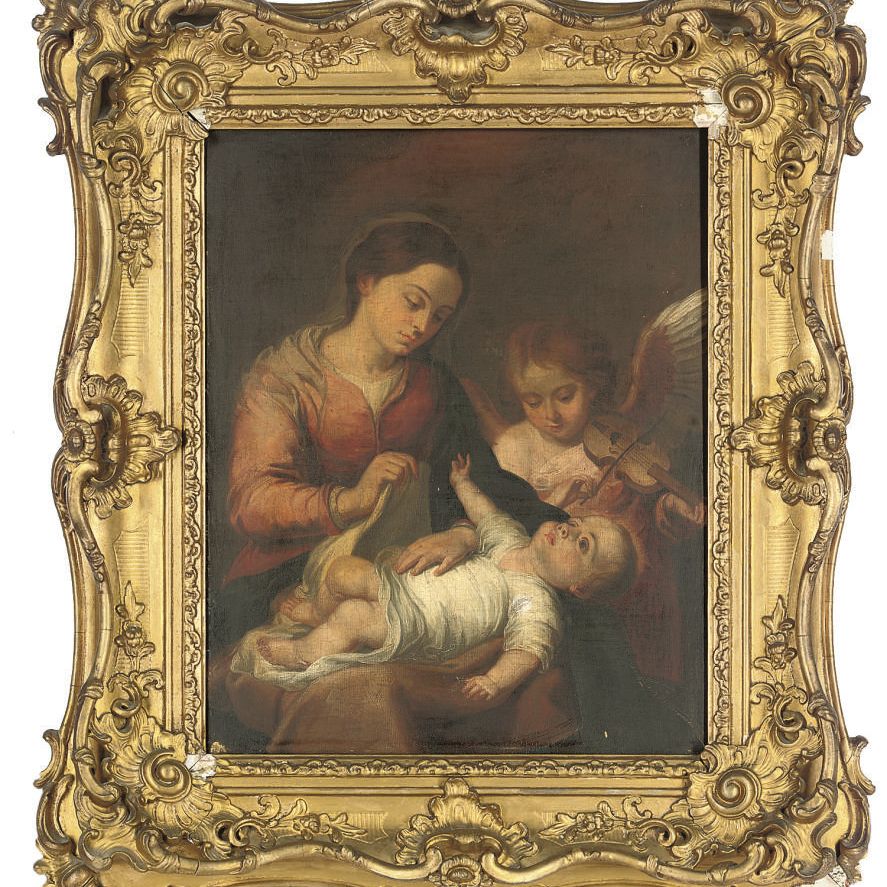Bartolomé Esteban Murillo — Дева Мария с младенцем и ангелами