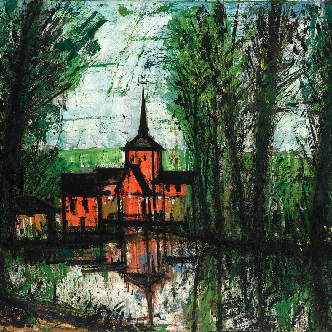 Bernard Buffet — Ла-Ривьер в окрестностях Майенна, изображение 1