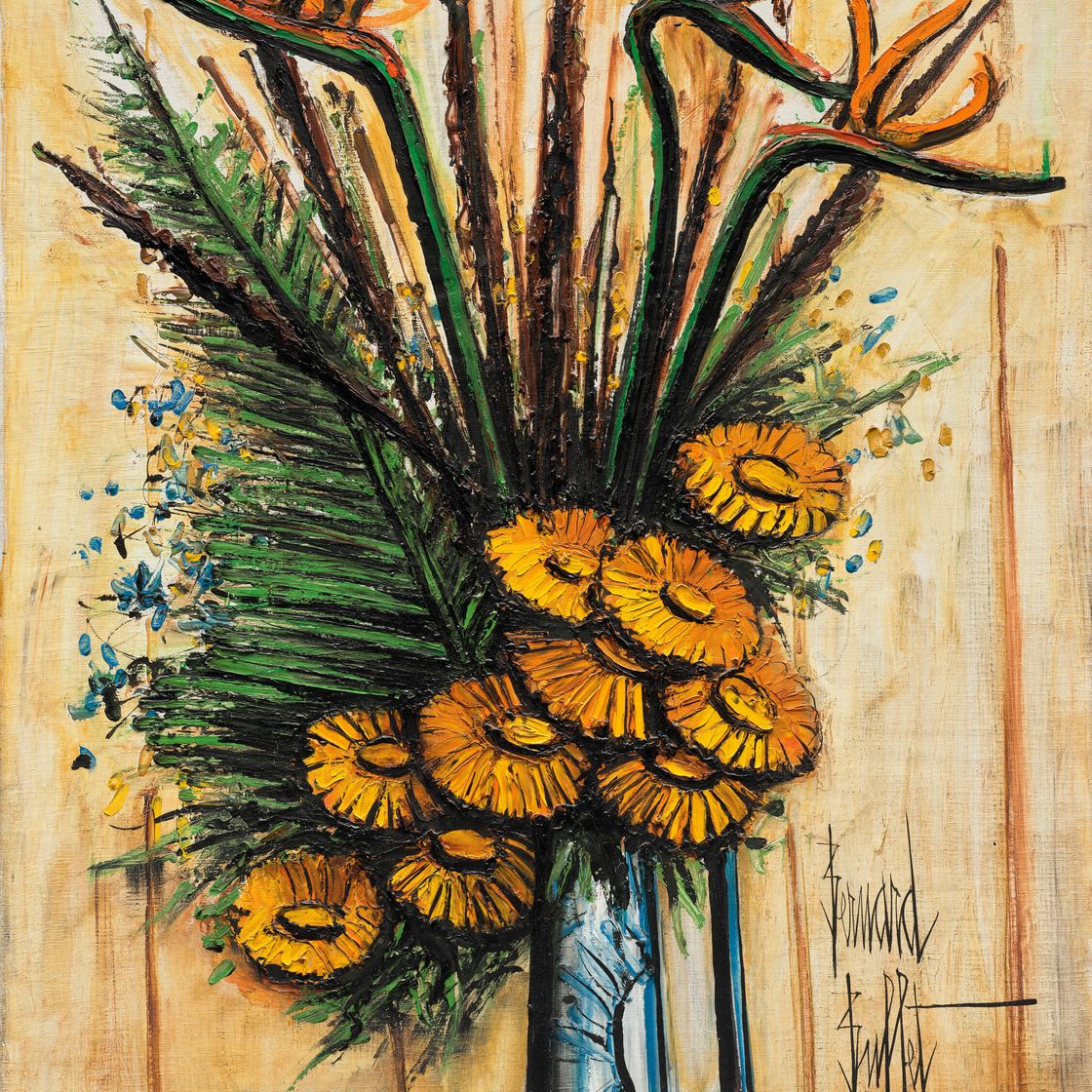 Bernard Buffet — Букет цветов в горшочке, изображение 1