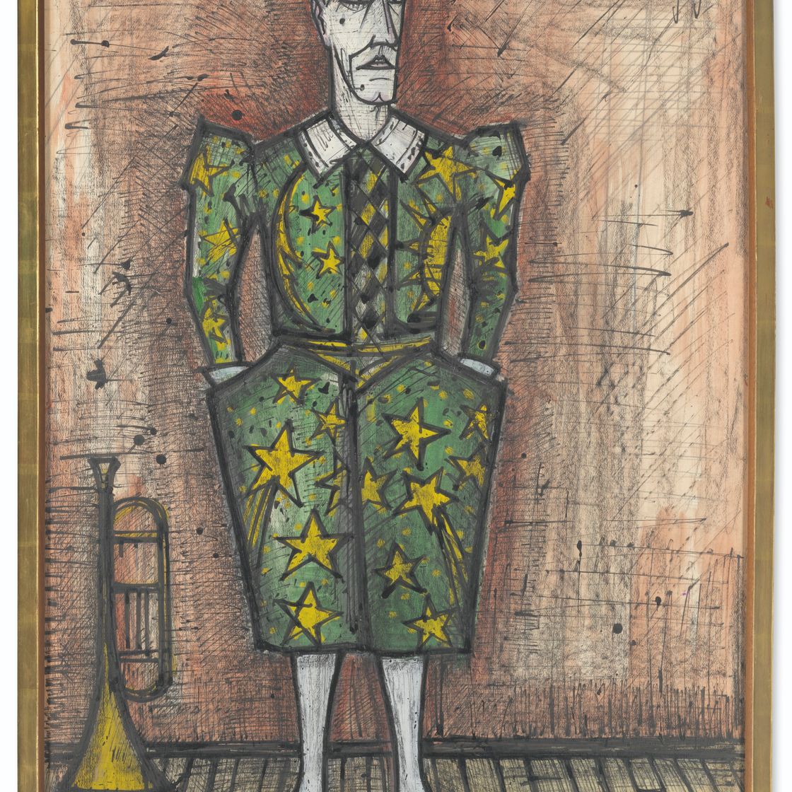 Bernard Buffet — Клоун а-ля тромпетт, изображение 2