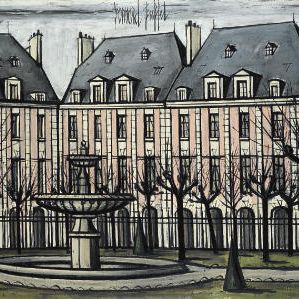 Bernard Buffet — Площадь Вогезов и фонтан
