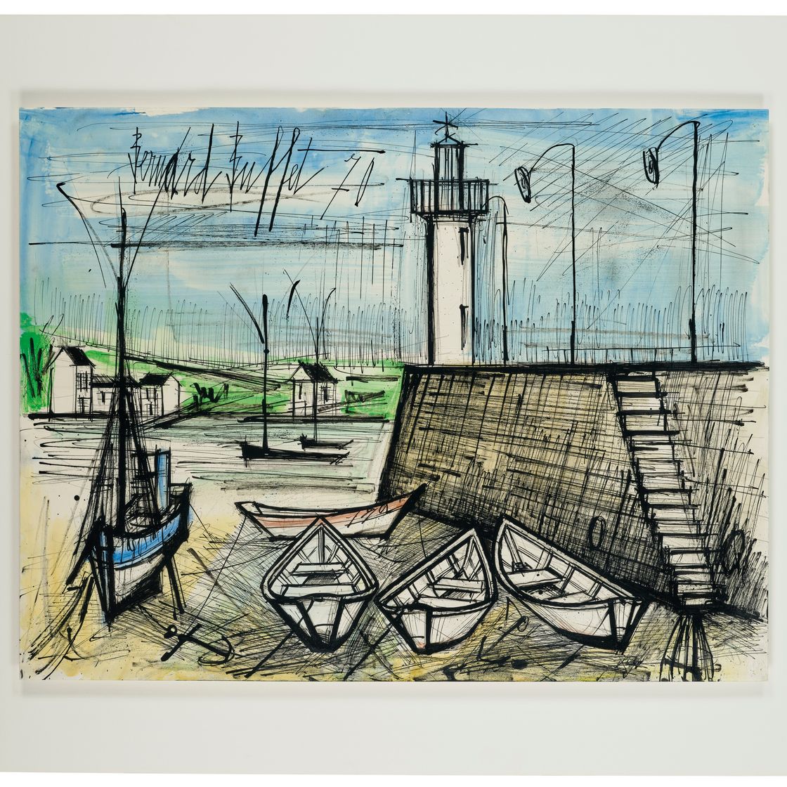 Bernard Buffet — Машина и синий барк, изображение 2