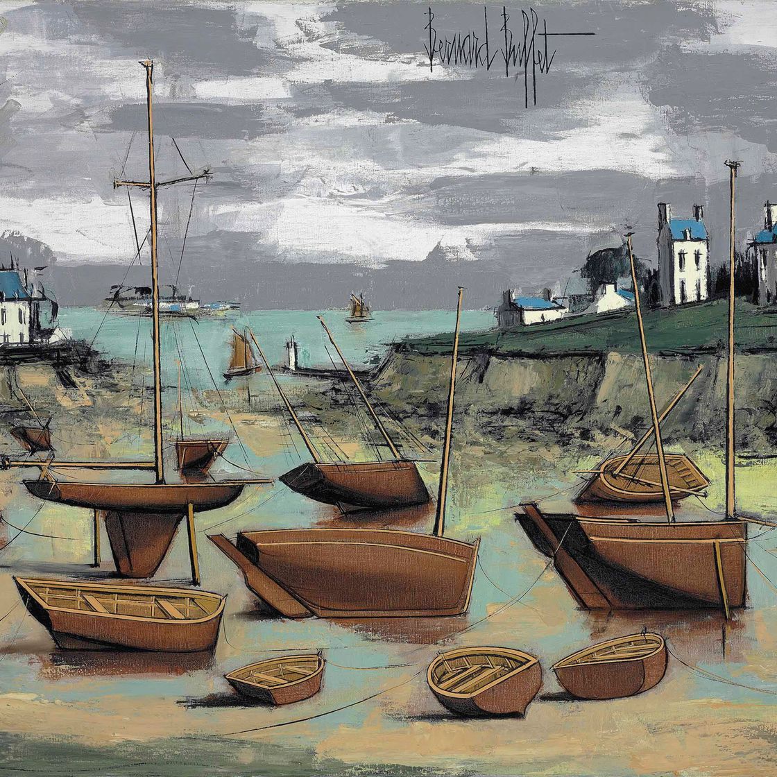 Bernard Buffet — Карантек, Бато-эшуэс на маре-бассе