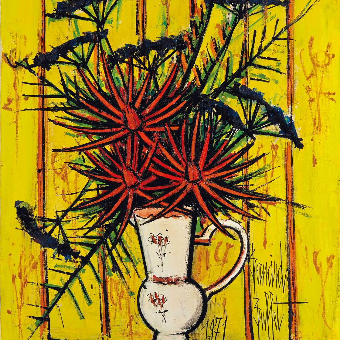 Bernard Buffet — Букет желтых цветов с самого начала