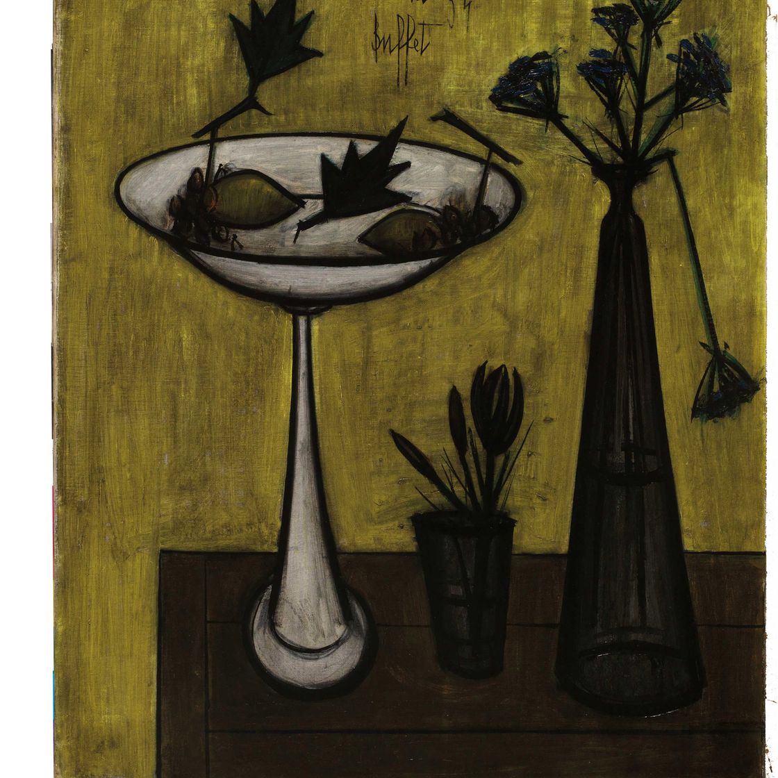 Bernard Buffet — Букет и ваза с цветами
