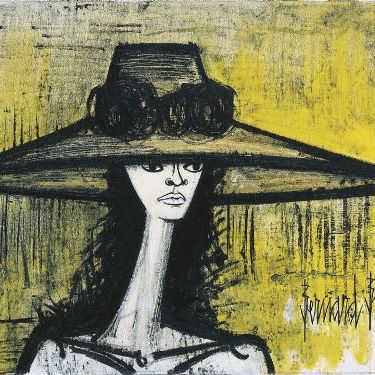 Bernard Buffet — Женщина в великолепной шапочке