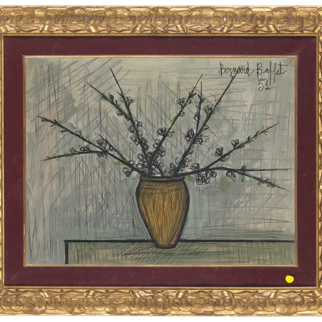Bernard Buffet — Букет из черноплодной рябины, изображение 2