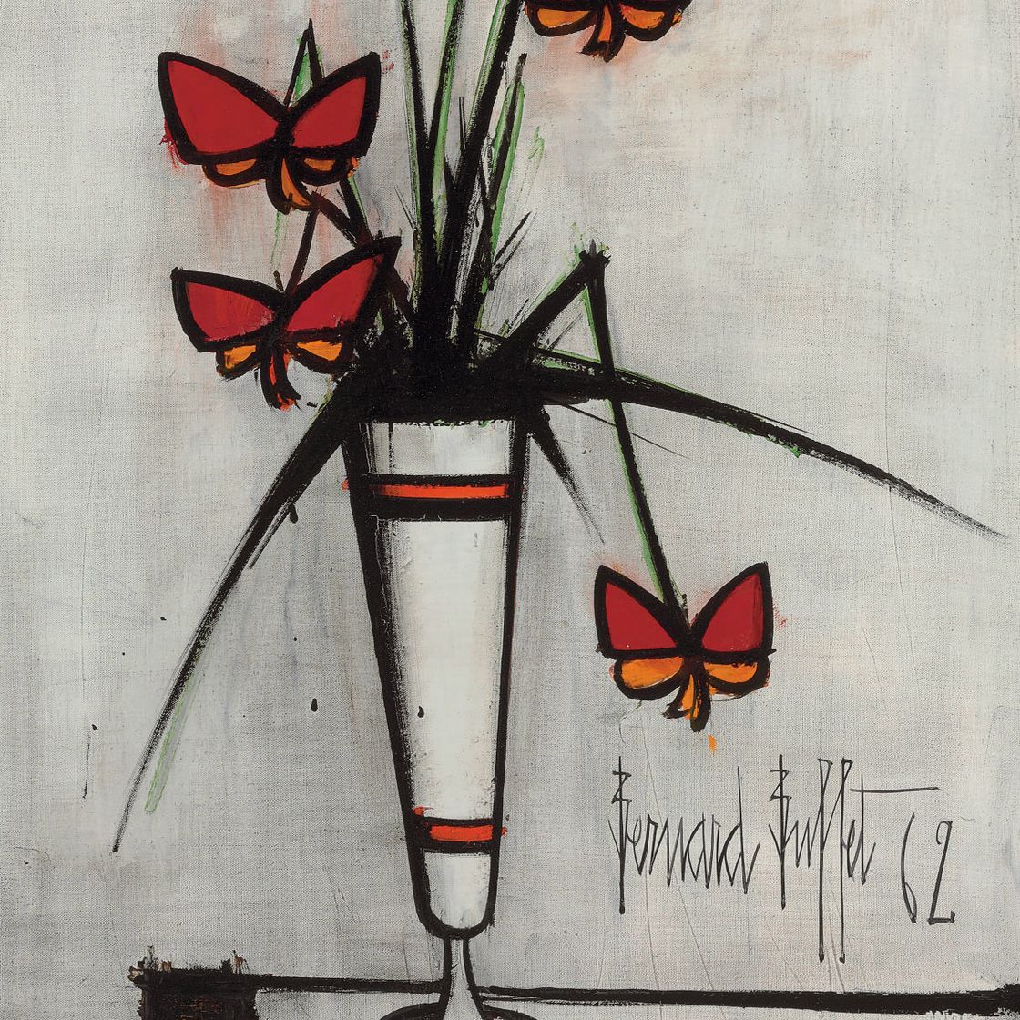Bernard Buffet — Окна в белом цвете без вазы