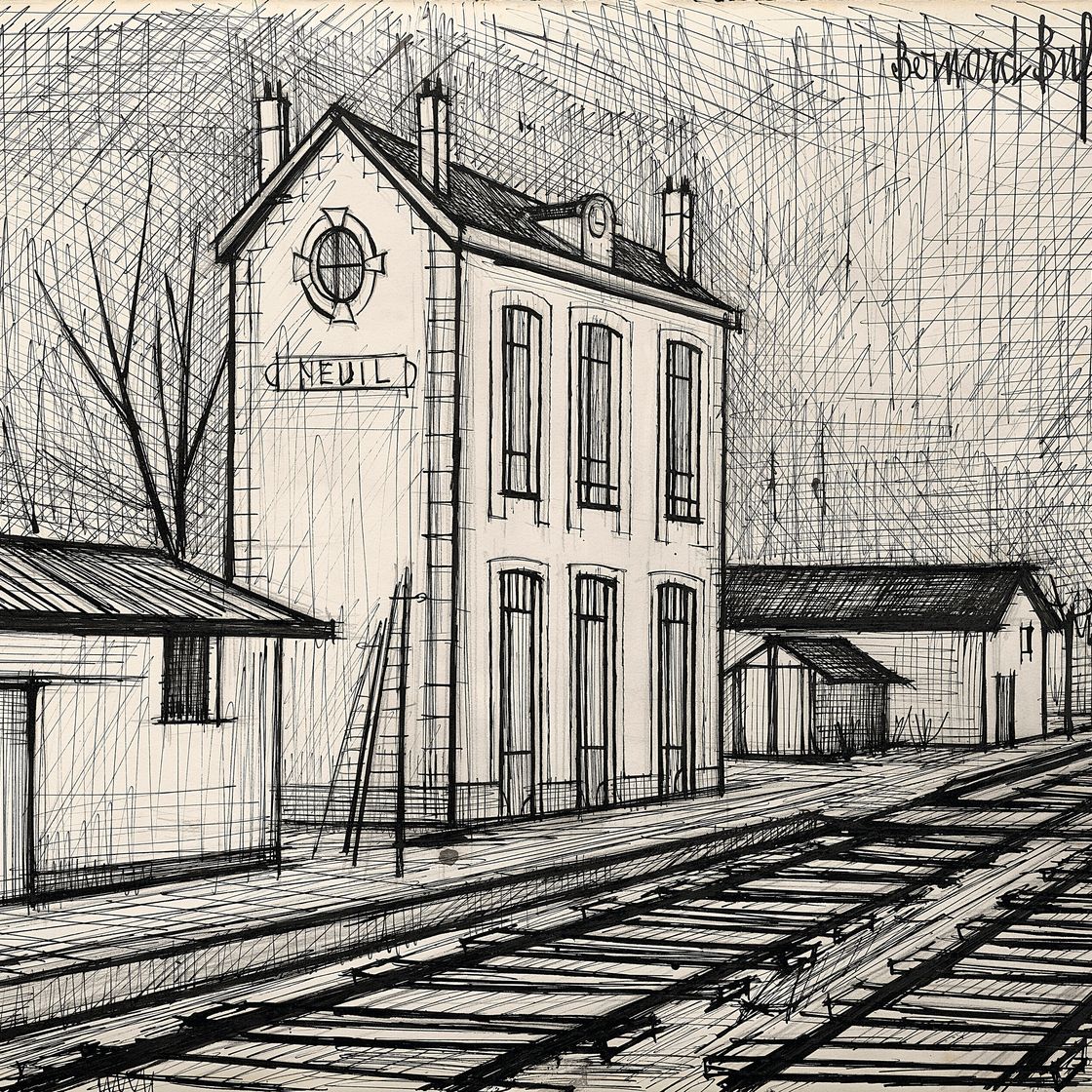 Bernard Buffet — Железнодорожный вокзал Нейль, изображение 1