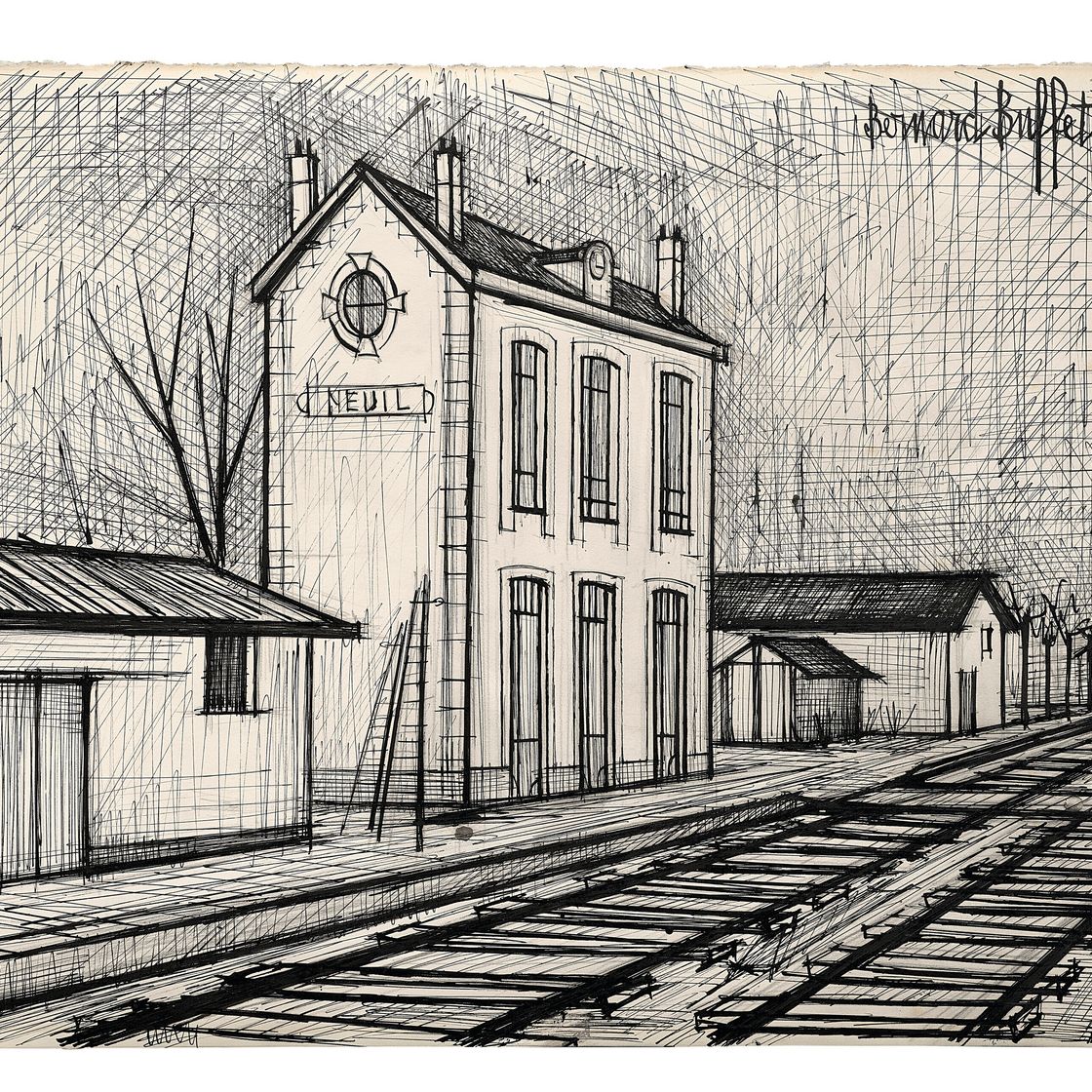 Bernard Buffet — Железнодорожный вокзал Нейль, изображение 2