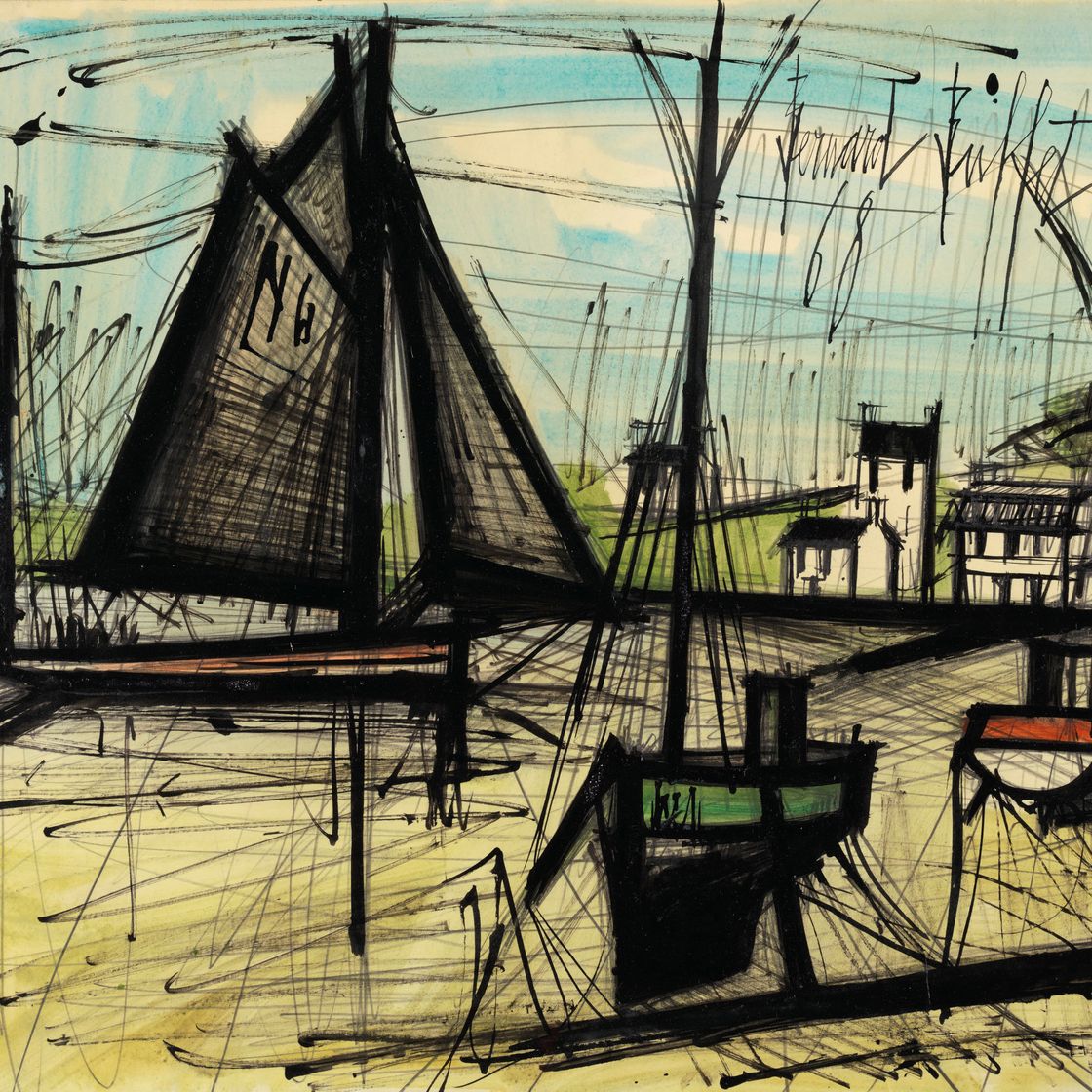 Bernard Buffet — Вуали, барки на морском дне