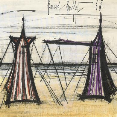 Bernard Buffet — Палатки на пляже