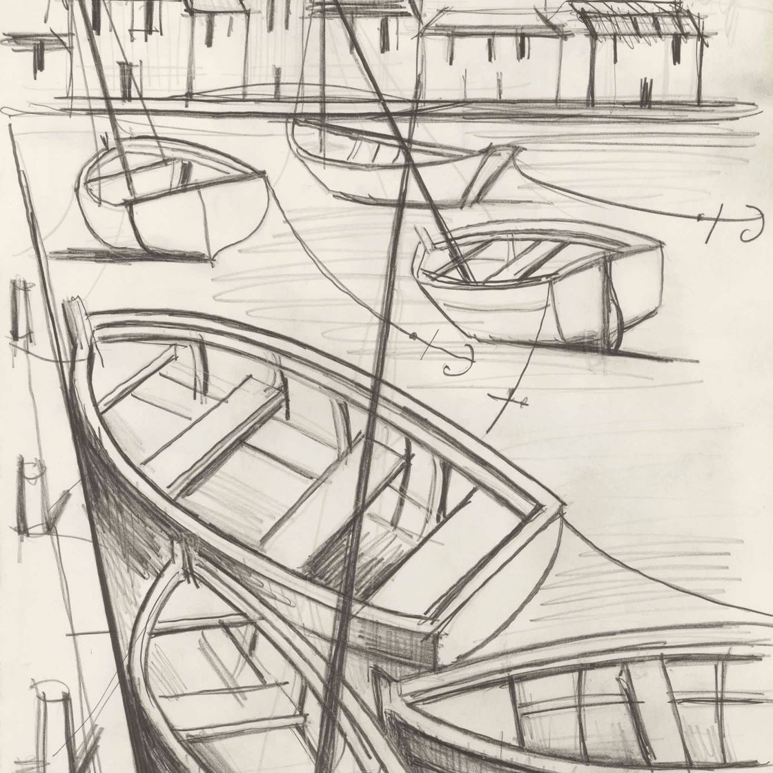 Bernard Buffet — Барки на морском дне
