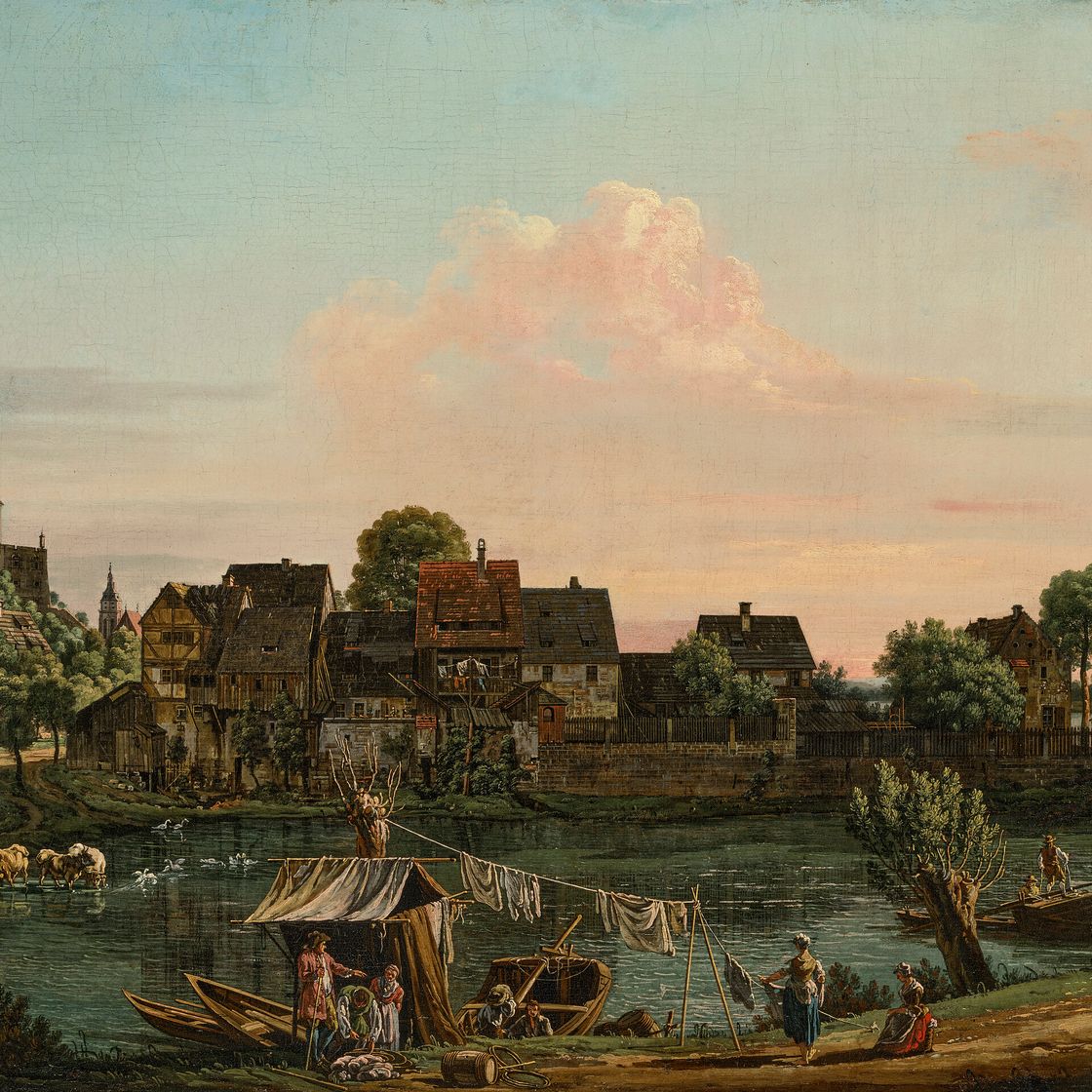 Bernardo Bellotto — Рыбацкая деревня в Пирне, изображение 1