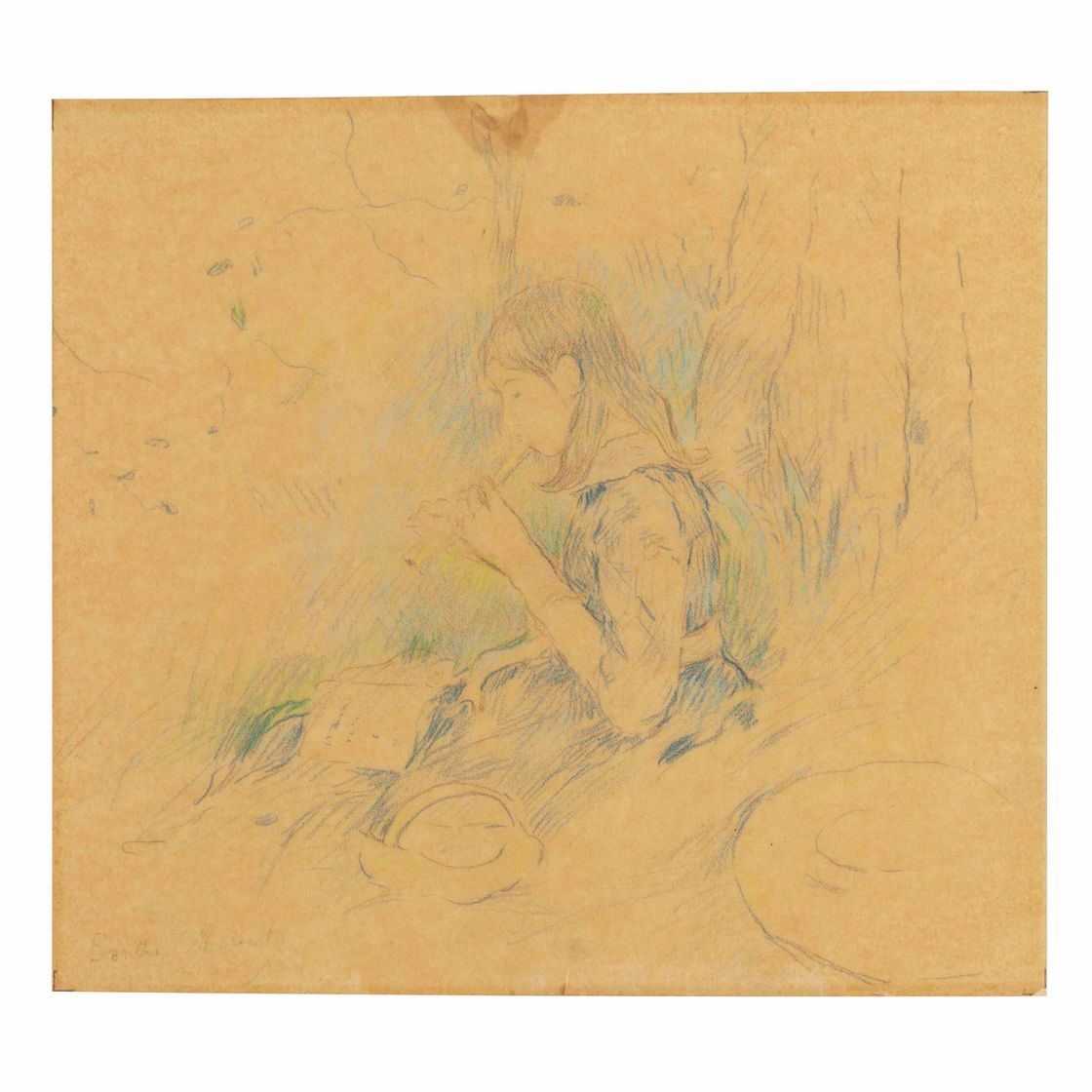 Berthe Morisot — Жюли Мане - жуе на флажолете