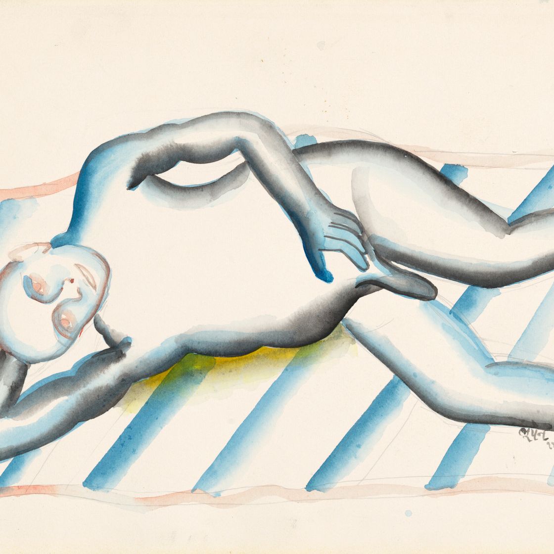 Bhupen Khakhar — Без названия (Отдыхающий человек)