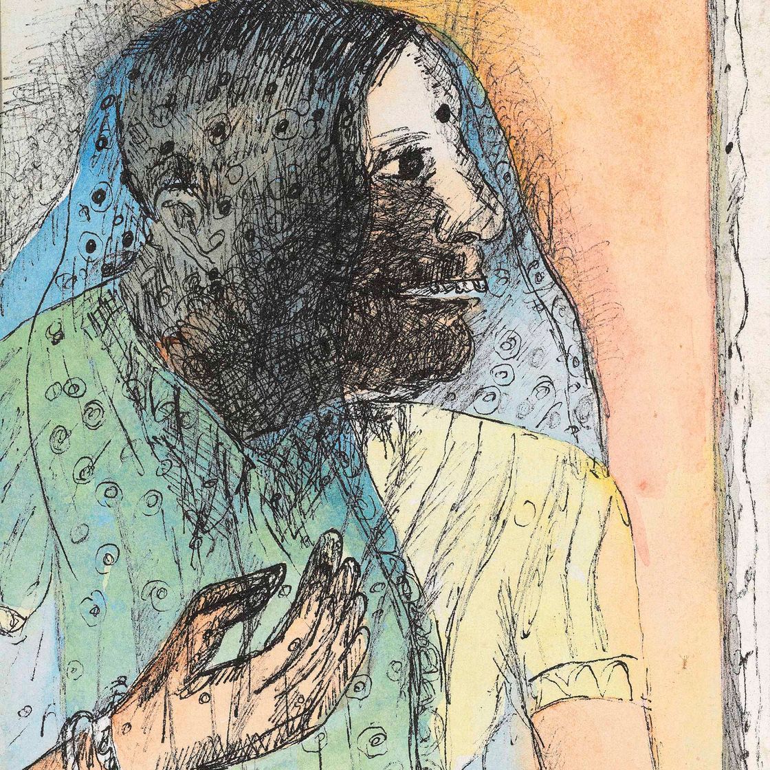 Bhupen Khakhar — Без названия (Невеста); Без названия (Женщина у ног мужчины); Без названия (Мужчина нюхает цветок), изображение 2