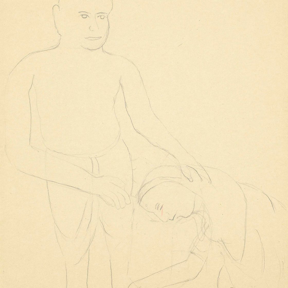 Bhupen Khakhar — Без названия (Невеста); Без названия (Женщина у ног мужчины); Без названия (Мужчина нюхает цветок), изображение 4