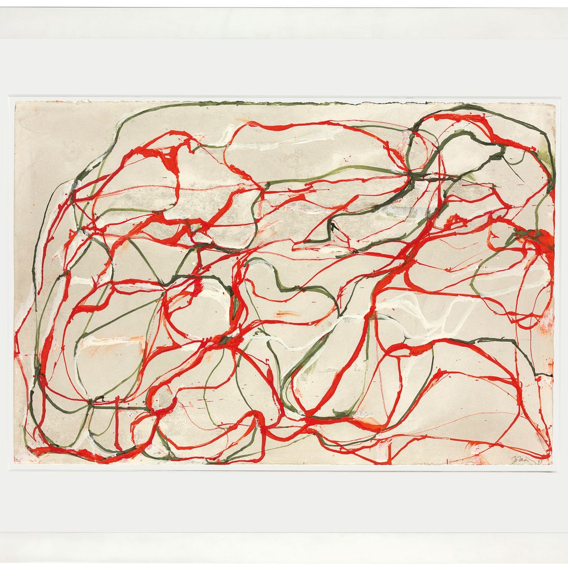 Brice Marden — Красно-зеленый рисунок 2 без названия, изображение 2
