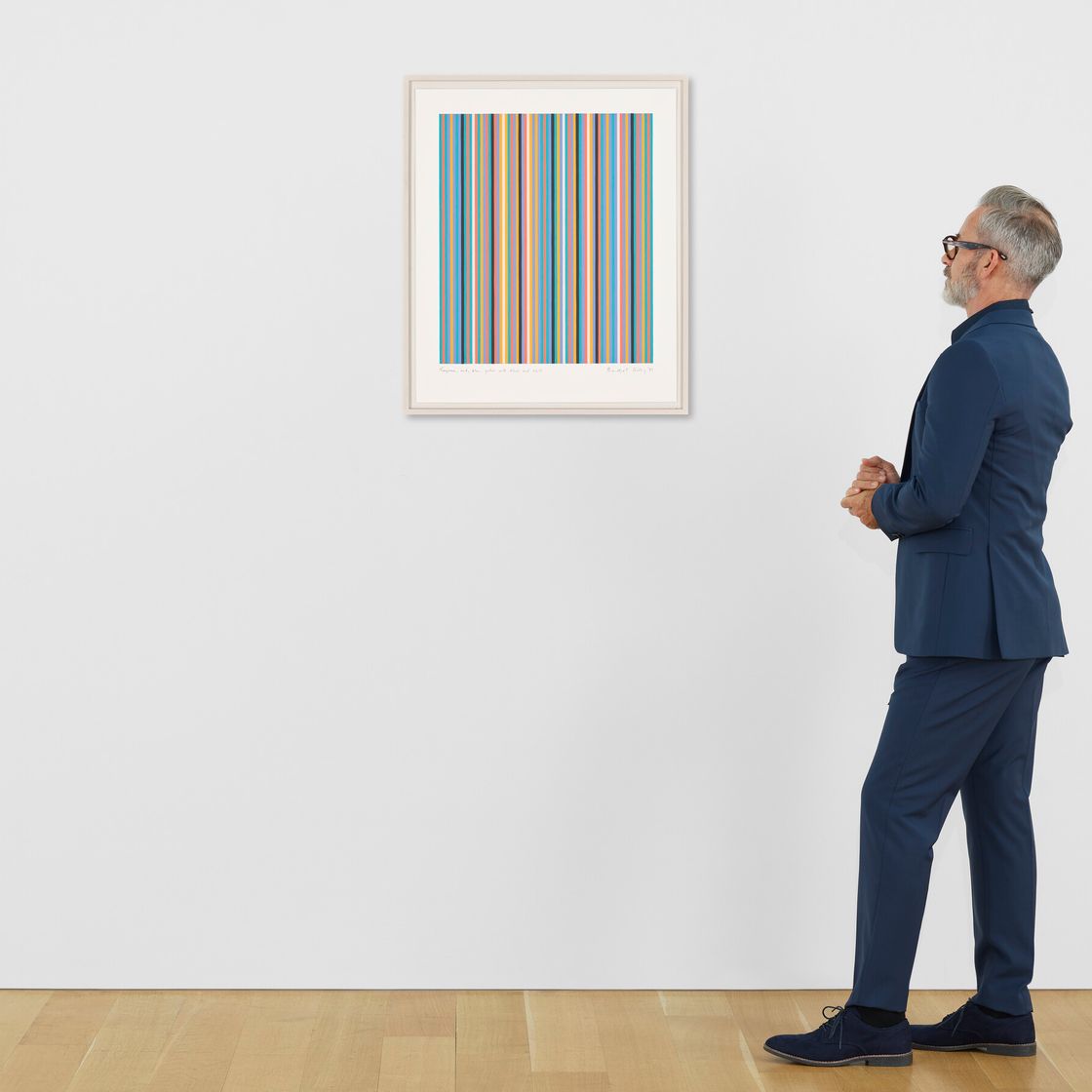Bridget Riley — Бирюзовый, красный, синий, желтый с черным и белым, изображение 4