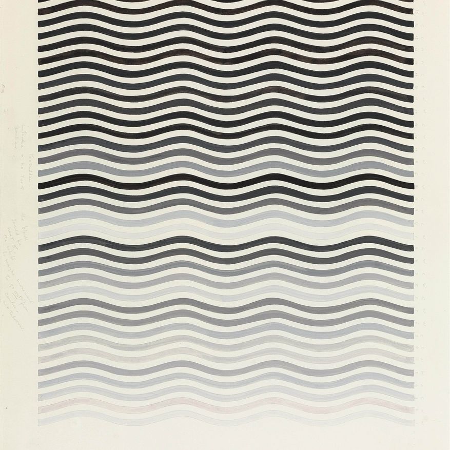 Bridget Riley — Теплые и холодные серые тона, изучение последовательности