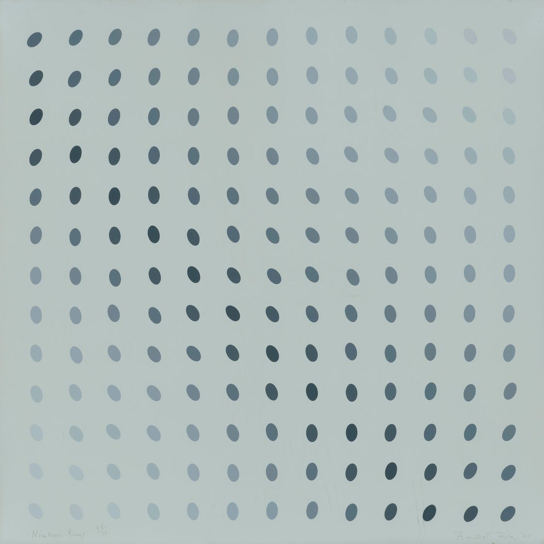Bridget Riley — Одна тарелка (В), от: Девятнадцати серых