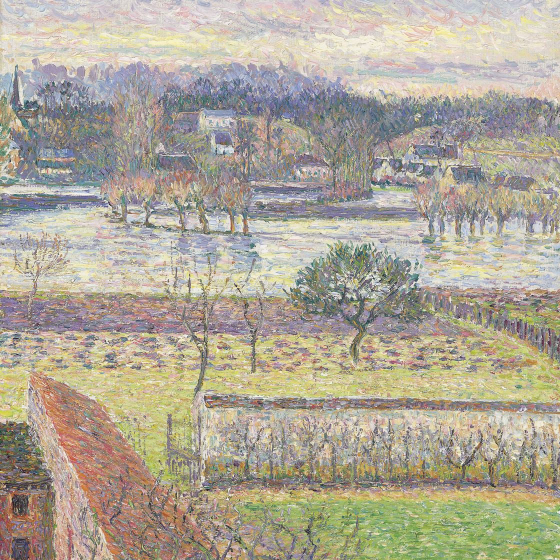 Camille Pissarro — Вид из окна, восхищение, эффект вечера, Эраньи