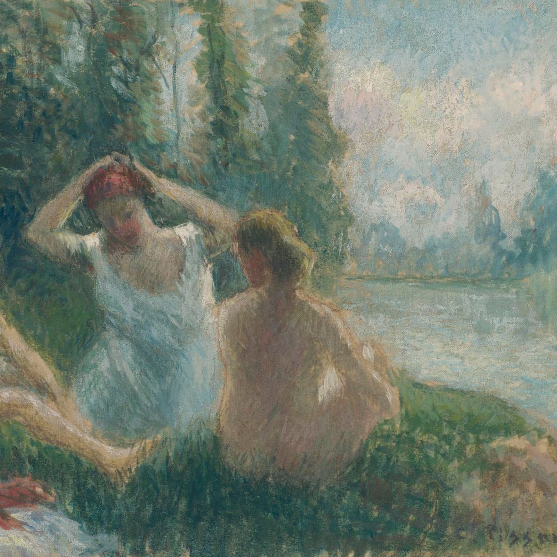 Camille Pissarro — Женщины-помощницы на берегу юной ривьеры