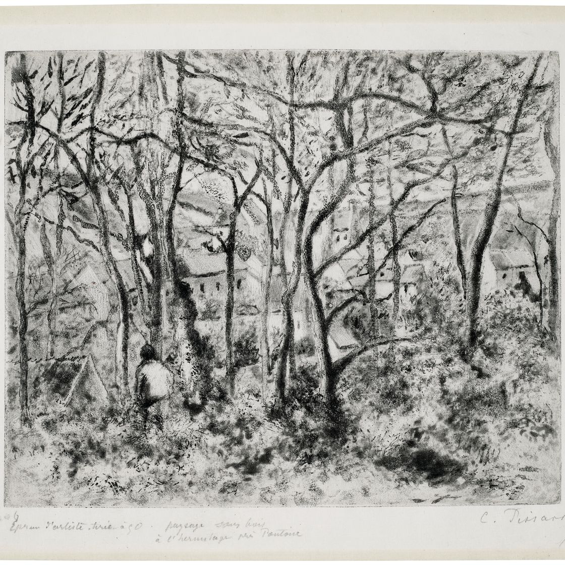 Camille Pissarro — Пейсаж-су-Буа, Эрмитаж (Понтуаз) (Лесные массивы в Эрмитаже), изображение 3