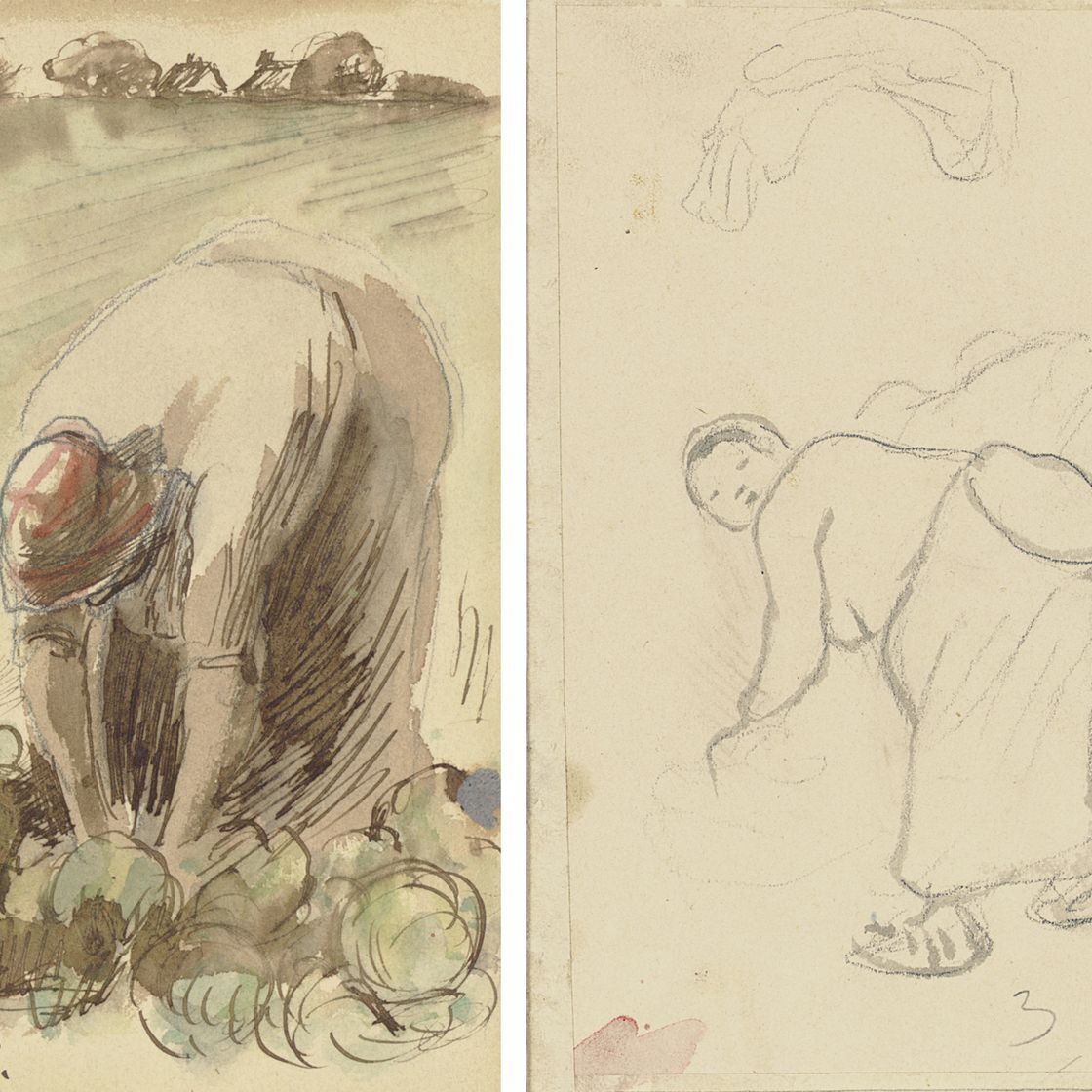Camille Pissarro — Женское платье с открытой спиной; Paysanne ( оборотная сторона )