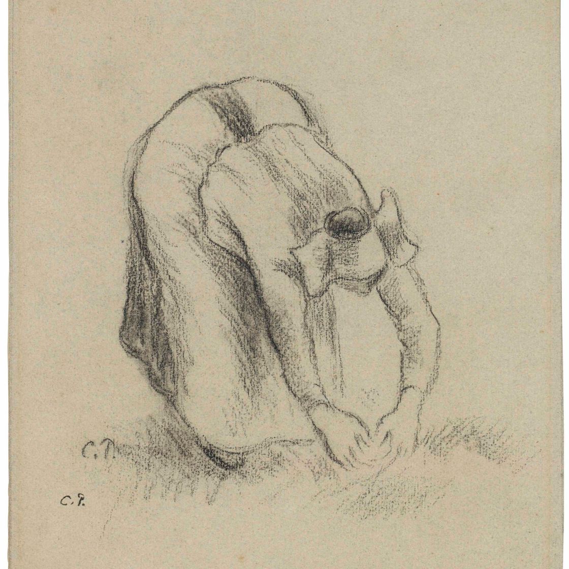 Camille Pissarro — Этюд юной пейсанне на фасолине