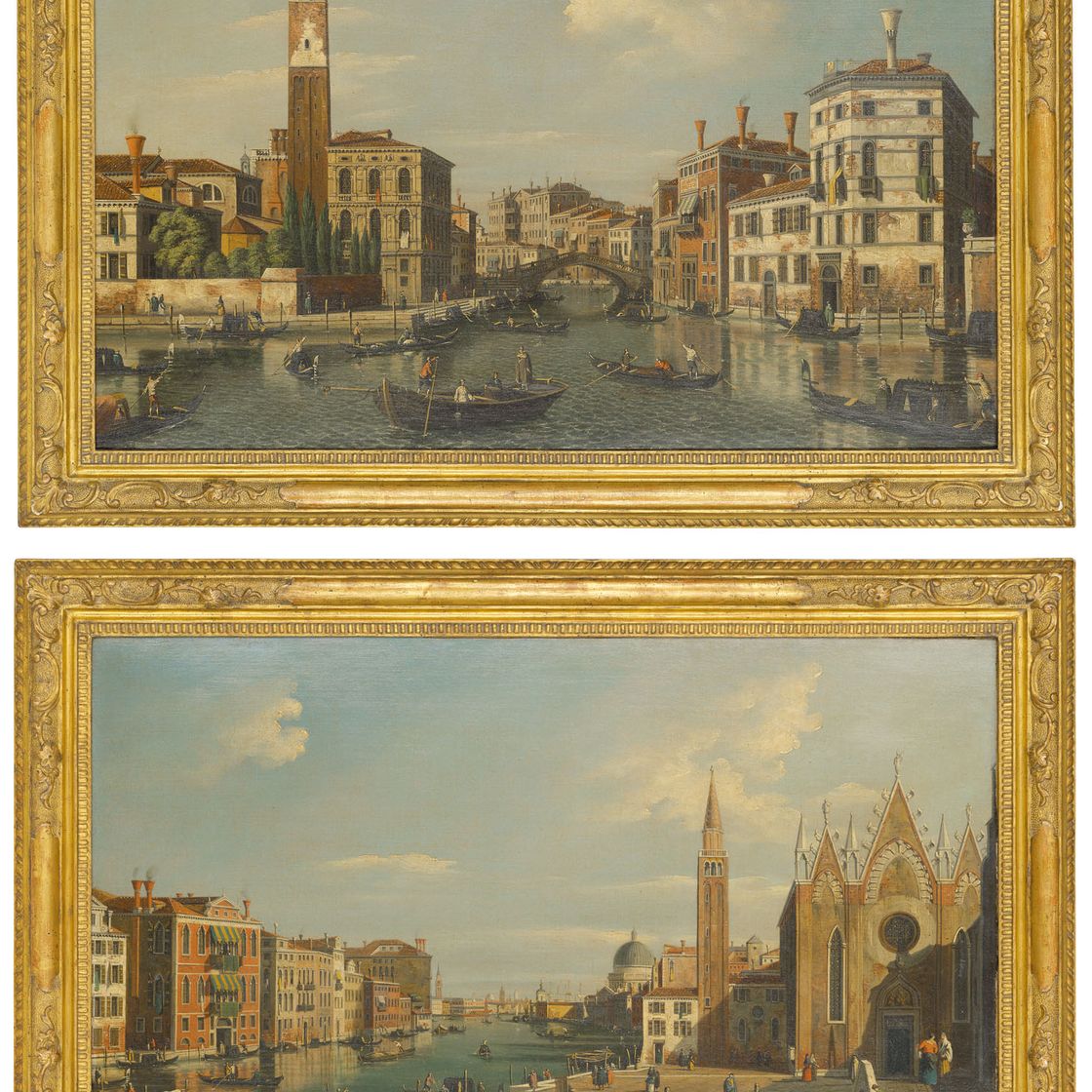 Canaletto — Большой канал с видом на Каннареджо; и Большой канал с церковью Санта-Мария-делла-Карита