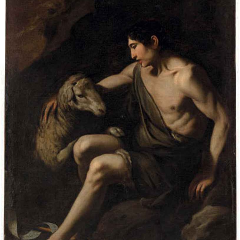 Caravaggio — Святой Иоанн Креститель с ягненком