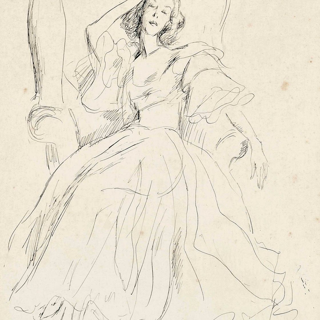 Cecil Beaton — Молодая леди спит в кресле, изображение 1