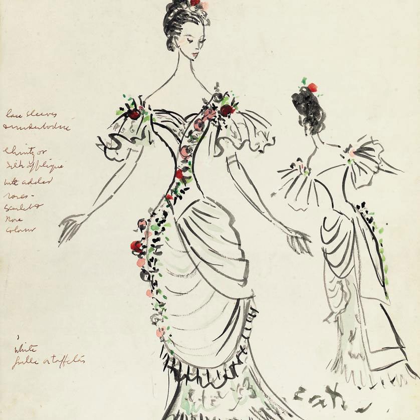 Cecil Beaton — Дизайн костюмов Кэрол Лоуренс для фильма "Саратога", 1959