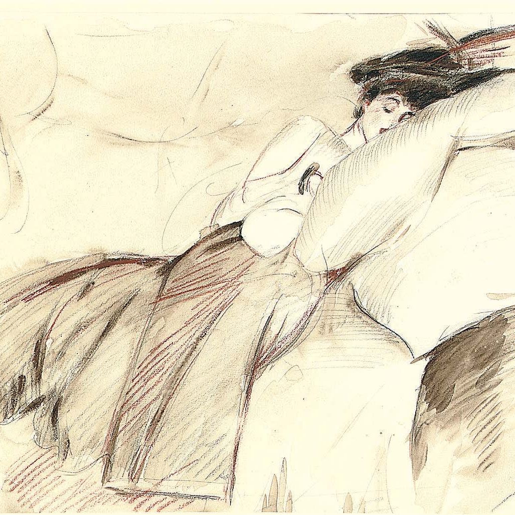 César — Портрет Консуэло, герцогини Мальборо (1877-1964), полулежащей на кушетке