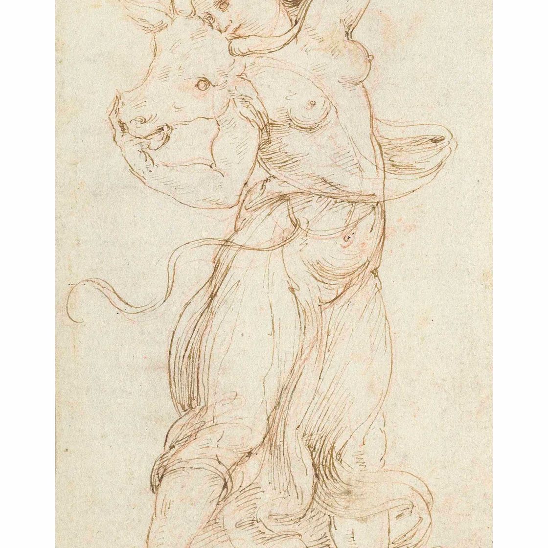 César — Молодая, частично задрапированная женщина с головой быка (спереди ); Елеазар в честь Микеланджело (оборотная сторона )