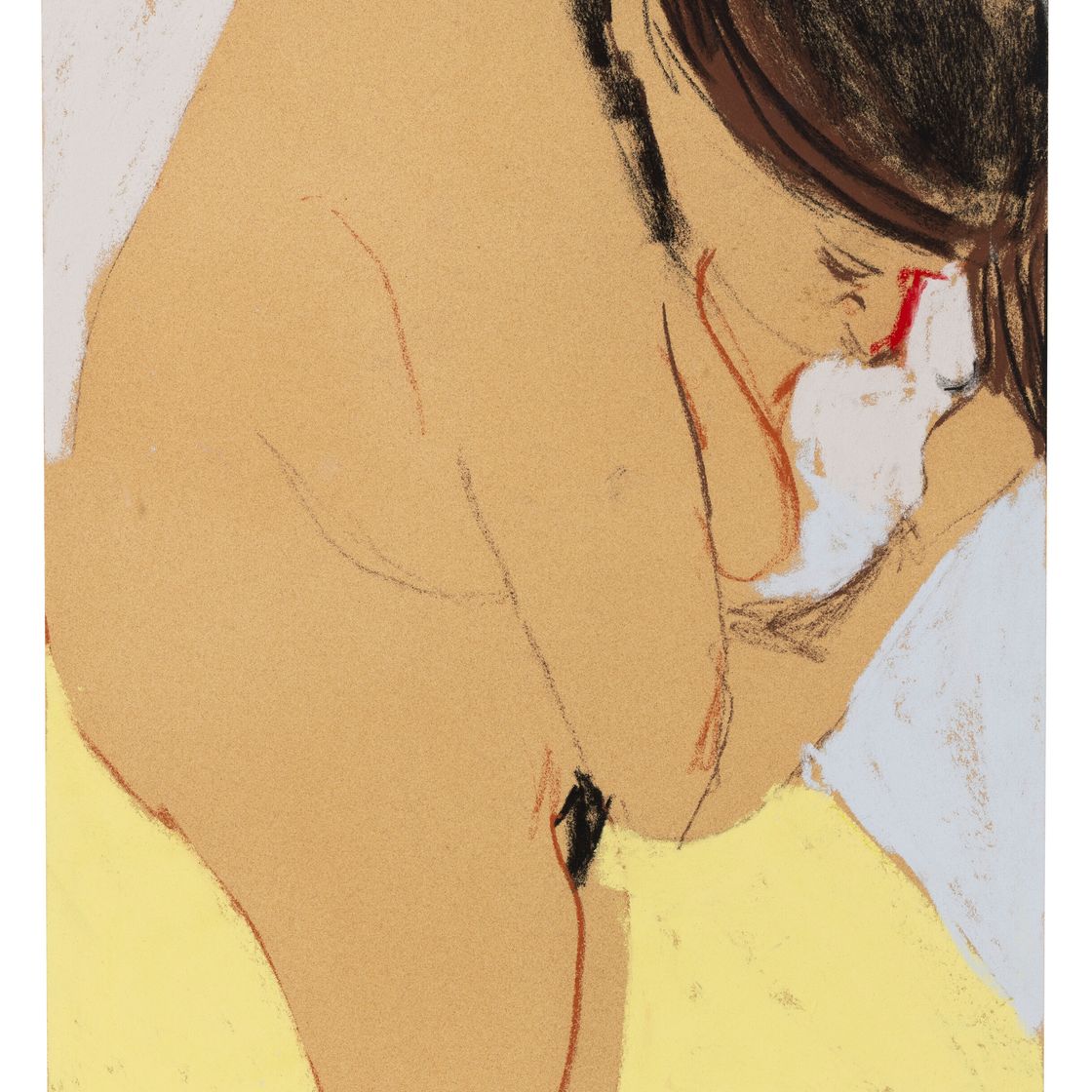 Chantal Joffe — Автопортрет на желтом фоне