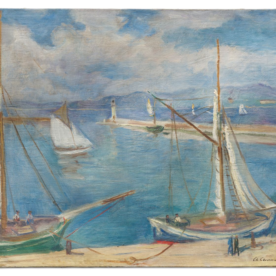 Charles Camoin — Белые вуали в порт-де-Сен-Тропе, изображение 2