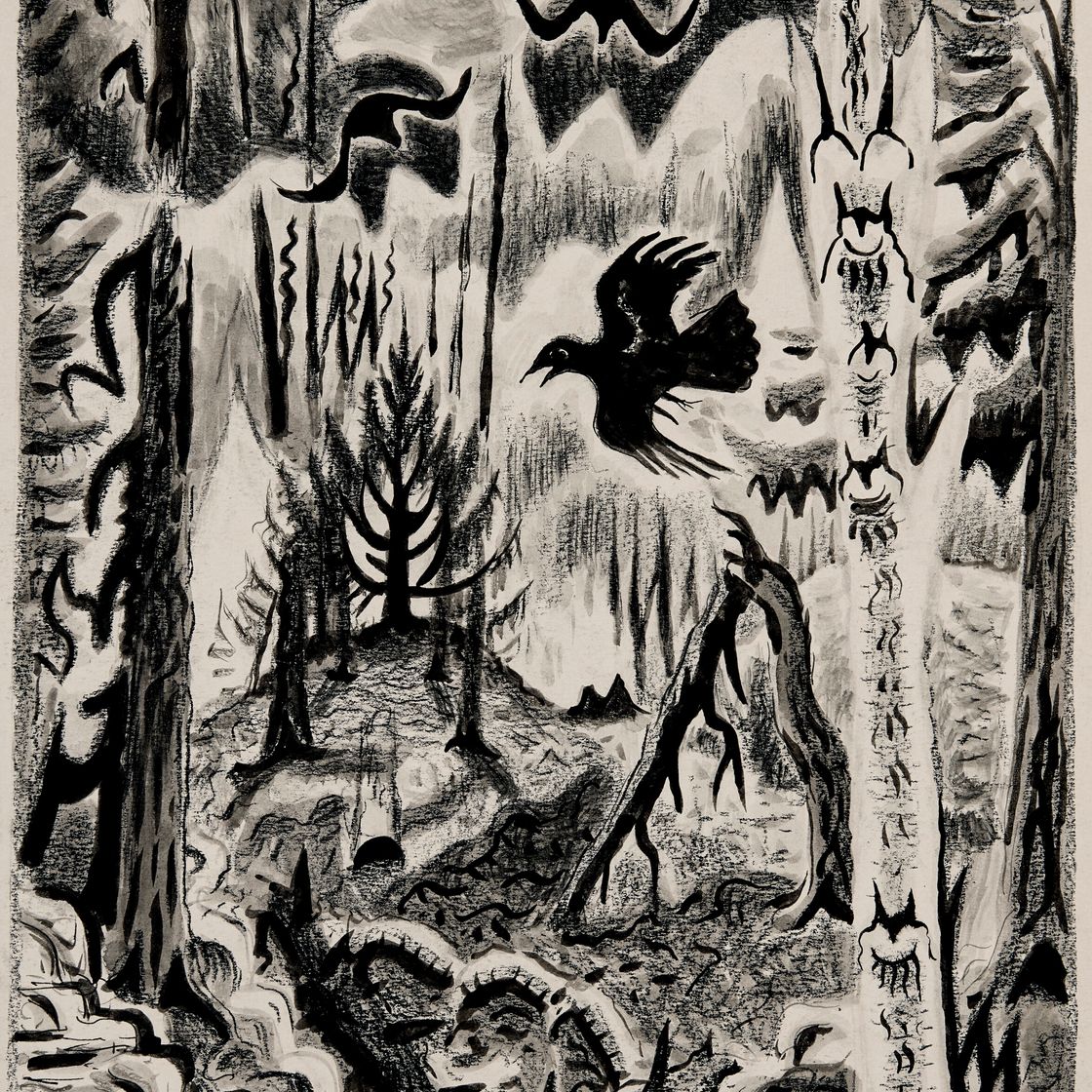 Charles Ephraim Burchfield — Вороны в марте, изображение 1