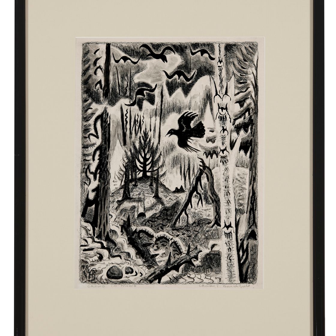 Charles Ephraim Burchfield — Вороны в марте, изображение 2