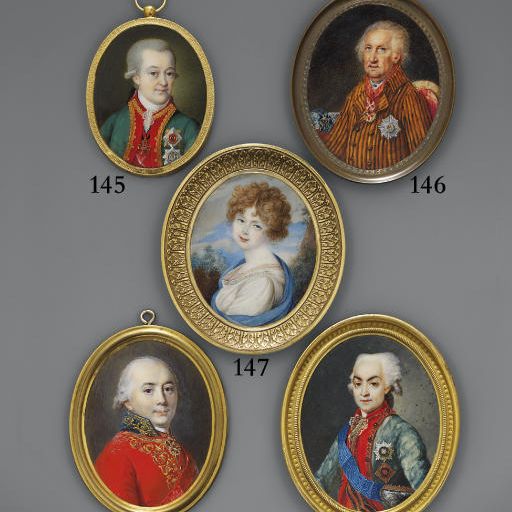 Charles White — Княгиня Мария Антоновна Нарышкина (1779-1854) в белом платье, с золотым ожерельем, бледно-голубым палантином на правом плече, светлыми вьющимися волосами; на фоне дерева и пейзажа